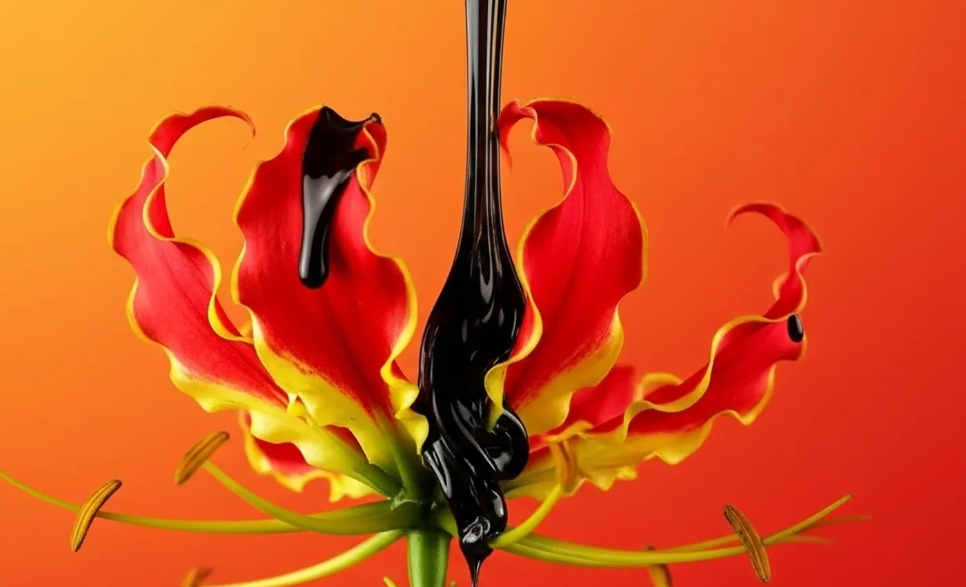 Controlled central drip preserving flower anatomy